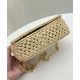 Replica Prada Crochet Raffia Shoulder Bag Apricot