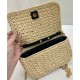 Replica Prada Crochet Raffia Shoulder Bag Apricot