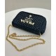 Replica Prada Crochet Raffia Shoulder Bag Black