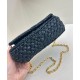 Replica Prada Crochet Raffia Shoulder Bag Black