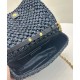 Replica Prada Crochet Raffia Shoulder Bag Black