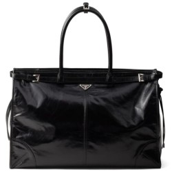 Replica Prada Leather Tote Bag 2VG128 Black