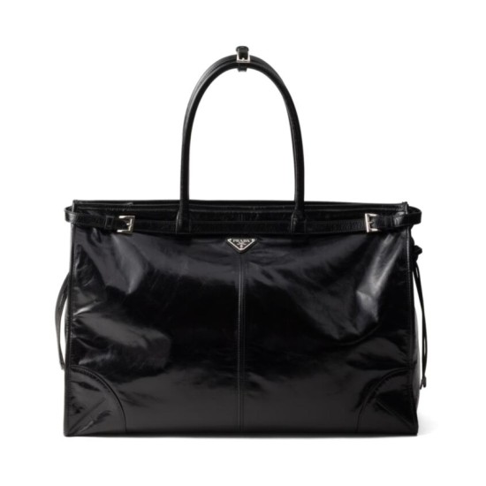 Replica Prada Leather Tote Bag 2VG128 Black Replica Prada Leather Tote Bag 2VG128 Black