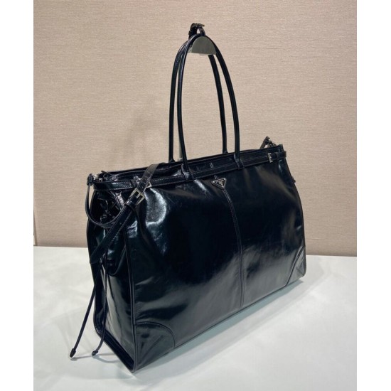 Replica Prada Leather Tote Bag 2VG128 Black Replica Prada Leather Tote Bag 2VG128 Black