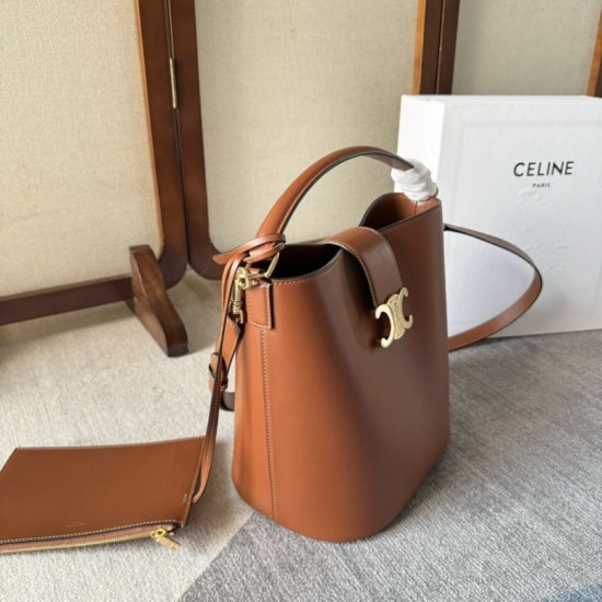 Replica Celine Small/Medium Bucket Louise Tan Smooth Calfskin