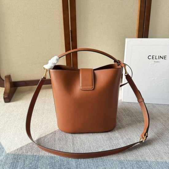 Replica Celine Small/Medium Bucket Louise Tan Smooth Calfskin