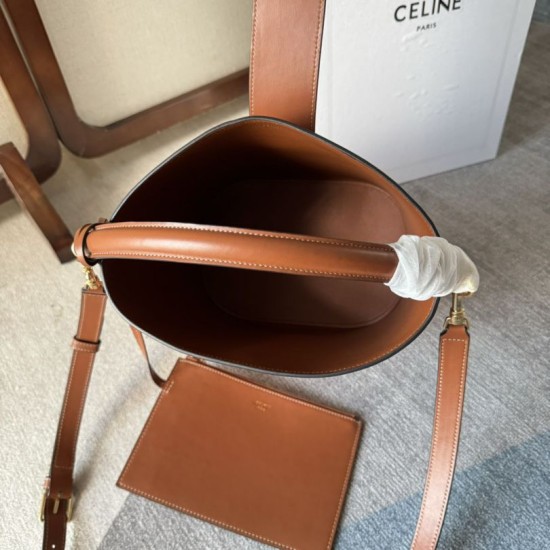 Replica Celine Small/Medium Bucket Louise Tan Smooth Calfskin