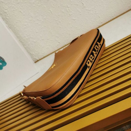 Replica Prada Shoulder Bag Grained Brown