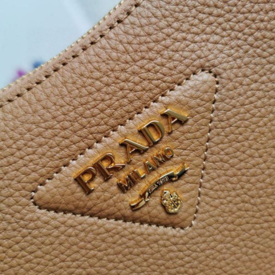 Replica Prada Shoulder Bag Grained Brown