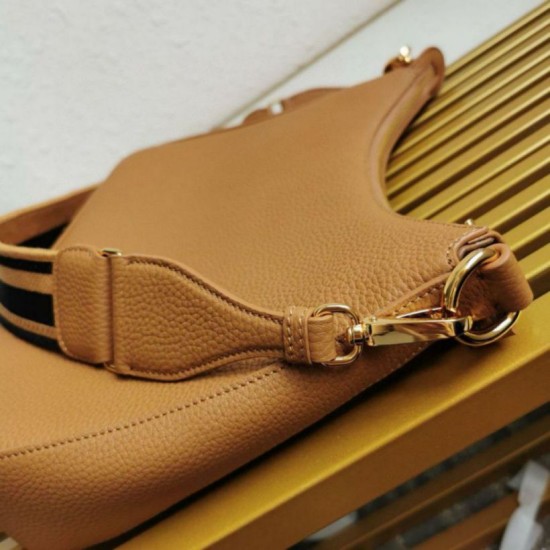 Replica Prada Shoulder Bag Grained Brown