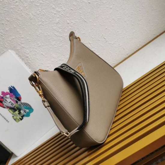 Replica Prada Shoulder Bag Grained Gray