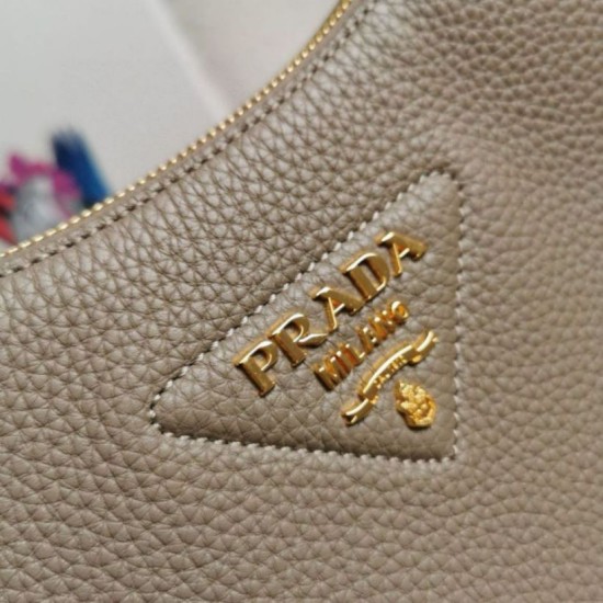 Replica Prada Shoulder Bag Grained Gray