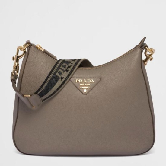 Replica Prada Shoulder Bag Grained Gray