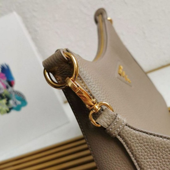 Replica Prada Shoulder Bag Grained Gray