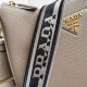 Replica Prada Shoulder Bag Grained Gray