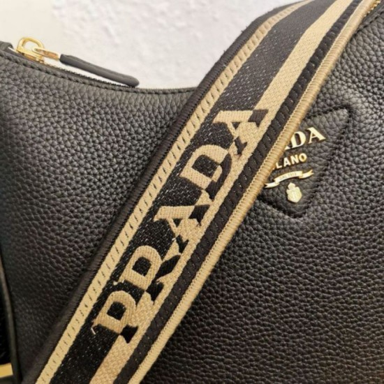Replica Prada Shoulder Bag Grained Black