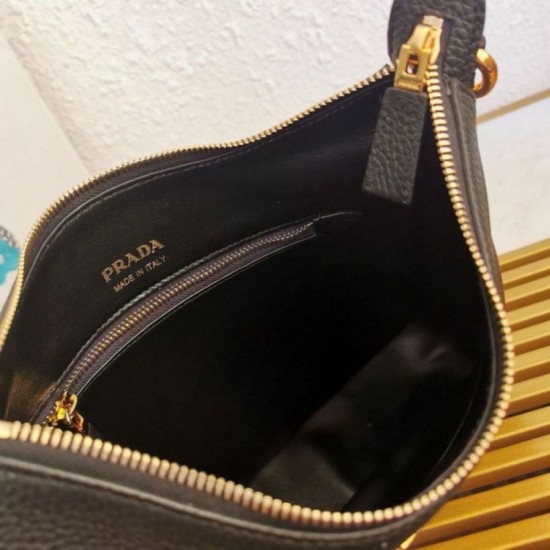 Replica Prada Shoulder Bag Grained Black