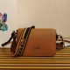 Replica Prada Flap Small Shoulder Bag Grained Brown