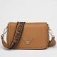 Replica Prada Flap Small Shoulder Bag Grained Brown