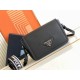 Replica Prada Flap Small Shoulder Bag Grained Black