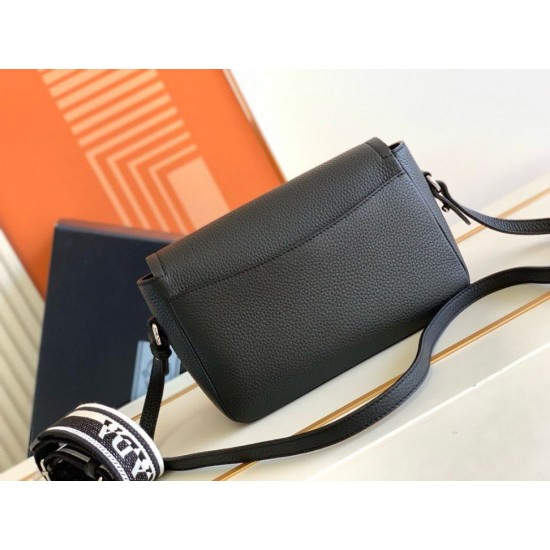Replica Prada Flap Small Shoulder Bag Grained Black