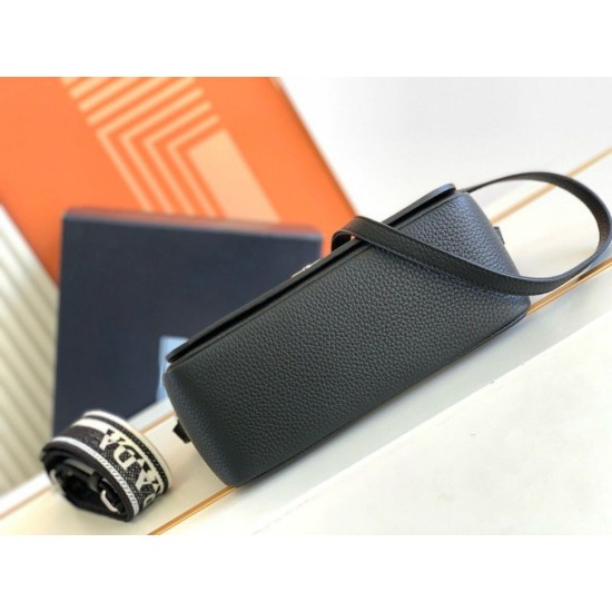 Replica Prada Flap Small Shoulder Bag Grained Black