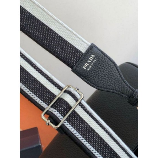 Replica Prada Flap Small Shoulder Bag Grained Black