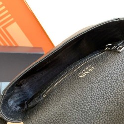Replica Prada Flap Small Shoulder Bag Grained Black Replica Prada Flap Small Shoulder Bag Grained Black