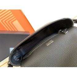 Replica Prada Flap Small Shoulder Bag Grained Black