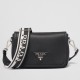 Replica Prada Flap Small Shoulder Bag Grained Black