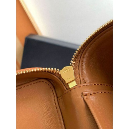 Replica Prada Mini Vanity Bag Grained Brown
