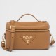 Replica Prada Mini Vanity Bag Grained Brown