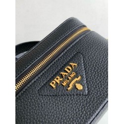 Replica Prada Mini Vanity Bag Grained Black