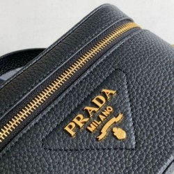 Replica Prada Mini Vanity Bag Grained Black