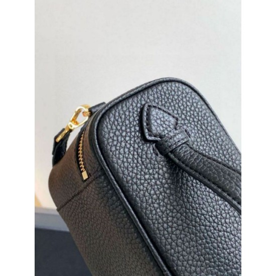 Replica Prada Mini Vanity Bag Grained Black