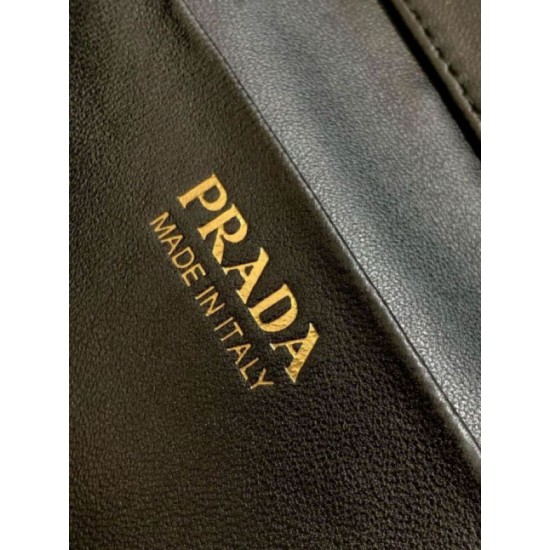 Replica Prada Mini Vanity Bag Grained Black