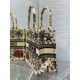 Replica Dior Medium Book Tote Bag Raffia with Dior Cabinet de Curiosites Beige