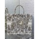 Replica Dior Large Book Tote Bag Gold-Tone Millefiori Unicorn Embroidery