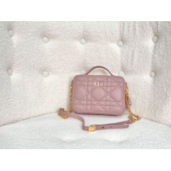 Replica Christian Dior Caro Box Bag with Chain Pink
