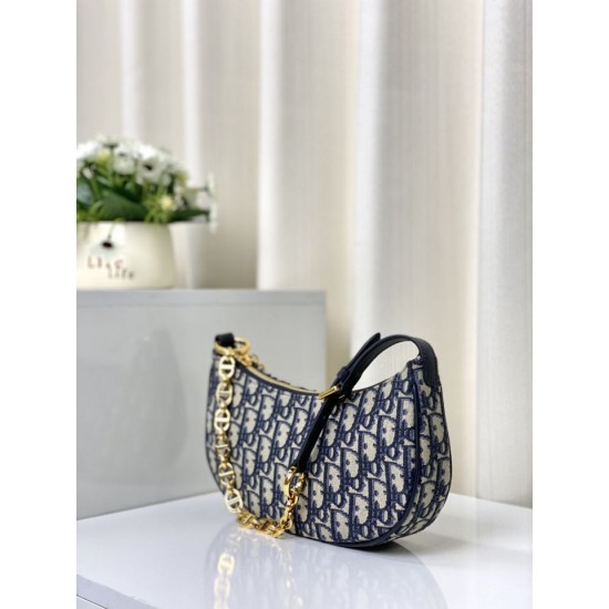 Replica Christian Dior CD Lounge Bag Dior Oblique Jacquard Blue