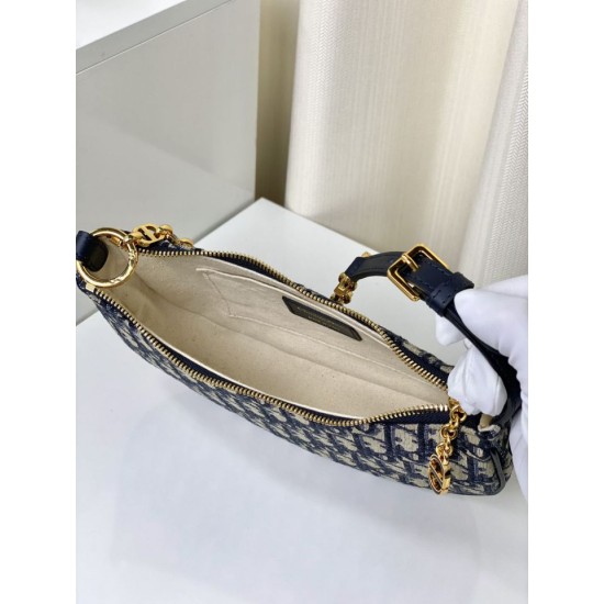 Replica Christian Dior CD Lounge Bag Dior Oblique Jacquard Blue