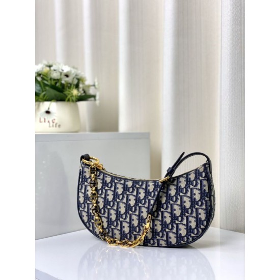 Replica Christian Dior CD Lounge Bag Dior Oblique Jacquard Blue