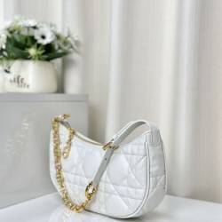 Replica Christian Dior CD Lounge Bag Supple Macrocannage White