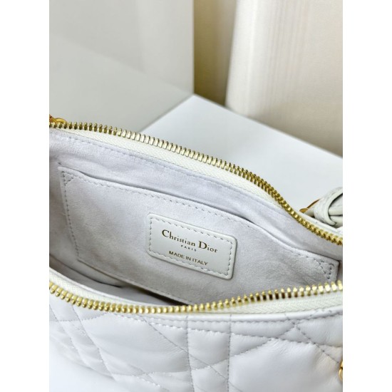 Replica Christian Dior CD Lounge Bag Supple Macrocannage White