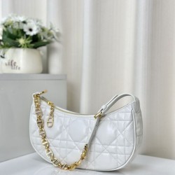 Replica Christian Dior CD Lounge Bag Supple Macrocannage White