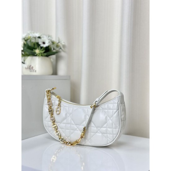 Replica Christian Dior CD Lounge Bag Supple Macrocannage White