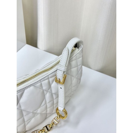 Replica Christian Dior CD Lounge Bag Supple Macrocannage White