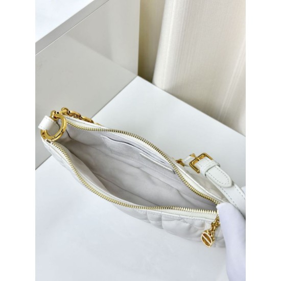 Replica Christian Dior CD Lounge Bag Supple Macrocannage White