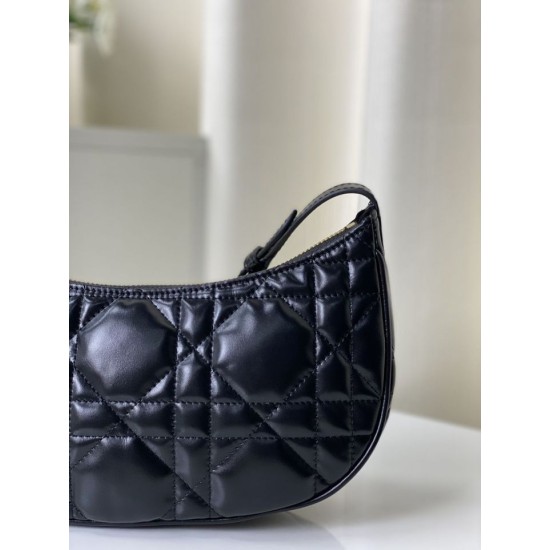 Fake Christian Dior CD Lounge Bag Supple Macrocannage Black Replica