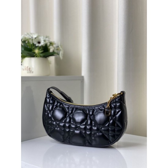 Fake Christian Dior CD Lounge Bag Supple Macrocannage Black Replica